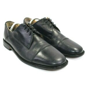Brass Boot Mens Black Leather Cap Toe Oxford Dress Shoes Size 10.5 D